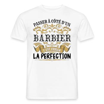 Barbier | le Meilleur cadeau Barbier - T-shirt homme - blanc - Devant - AI Model Male 178 dark (178cm)