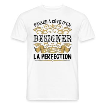 Designer | le Meilleur cadeau Designer - T-shirt homme - blanc - Devant - AI Model Male 178 dark (178cm)