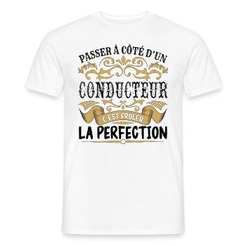 Conducteur | le Meilleur cadeau Conducteur - T-shirt homme - blanc - Devant - AI Model Male 178 dark (178cm)