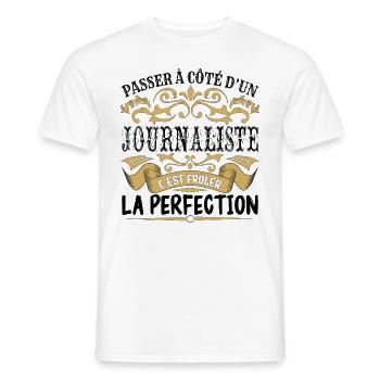 Journaliste | le Meilleur cadeau Journaliste - T-shirt homme - blanc - Devant - AI Model Male 178 dark (178cm)