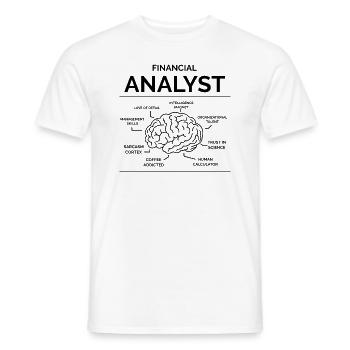 Analyste financier - T-shirt homme - blanc - Devant - AI Model Male 178 dark (178cm)