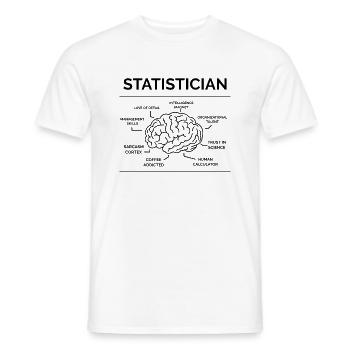 Statistician Mathematician - Men's T-Shirt - white - Front - AI Model Male 178 dark (178cm)