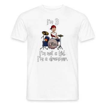 Ich bin 3 - Jungen Schlagzeuger - Männer T-Shirt - Weiß - Vorne - AI Model Male 178 dark (178cm)