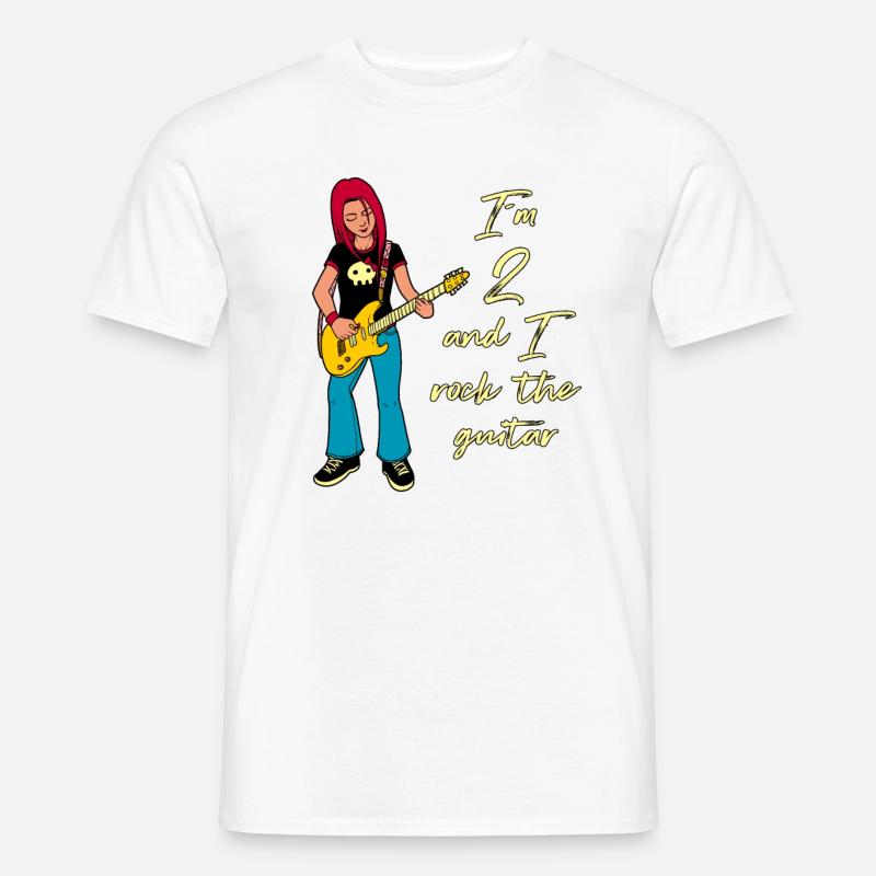 Ich bin 2 - Mädchen Gitarrist - Männer T-Shirt - Weiß