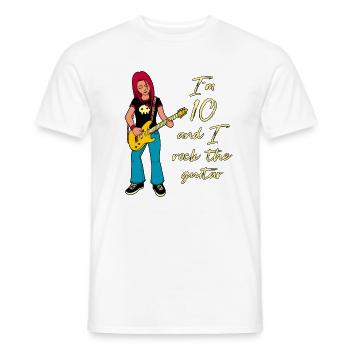 I’m 10 - Guitariste - T-shirt homme - blanc - Devant - AI Model Male 178 dark (178cm)