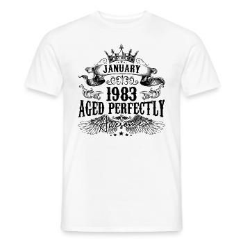1983| Januar Aged Perfectly 1983 Geburtstagsgeschenk - Männer T-Shirt - Weiß - Vorne - AI Model Male 178 dark (178cm)