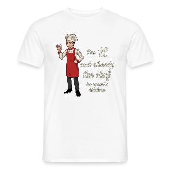Ich bin 12 - Jungen Koch - Männer T-Shirt - Weiß - Vorne - AI Model Male 178 dark (178cm)