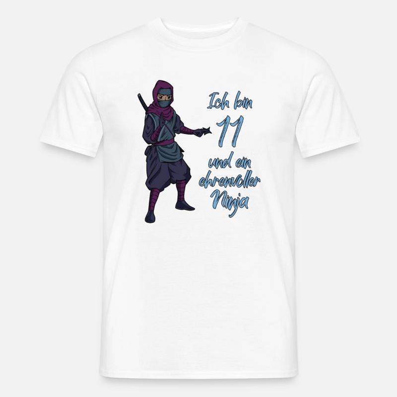 Ich bin 11 - Jungen Ninja - Männer T-Shirt - Weiß