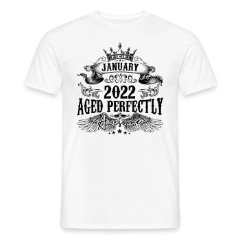 2022 | Januar Aged Perfectly 2022 Geburtstagsgeschenk - Männer T-Shirt - Weiß - Vorne - AI Model Male 178 dark (178cm)