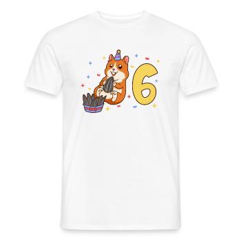 Avec hamster - anniversaire des enfants 6 ans - T-shirt homme - blanc - Devant - AI Model Male 178 dark (178cm)