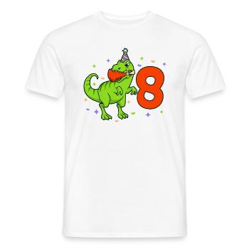 Mit TREX - Jungs Geburtstag 8 Jahre - Männer T-Shirt - Weiß - Vorne - AI Model Male 178 dark (178cm)