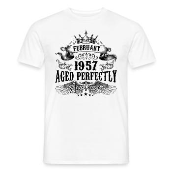 1957 | Februar Aged Perfectly 1957 Geburtstagsgeschenk - Männer T-Shirt - Weiß - Vorne - AI Model Male 178 dark (178cm)