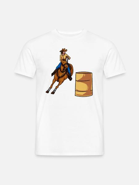 Fassrennen Pferderennen - Männer T-Shirt - Weiß