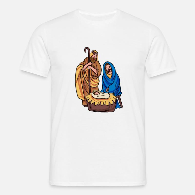 Weihnachtskrippe Krippe Jesus - Männer T-Shirt - Weiß