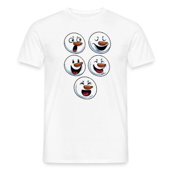Snowman Faces - Men's T-Shirt - white - Front - AI Model Male 178 dark (178cm)
