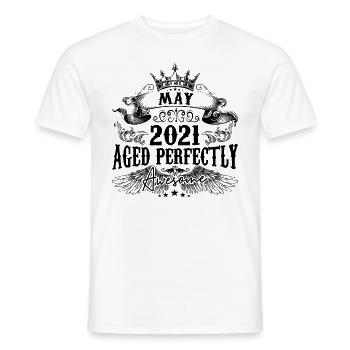 2021 | May Aged Perfectly 2021 birthday gift - Men's T-Shirt - white - Front - AI Model Male 178 dark (178cm)