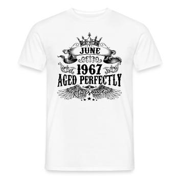 1967| June Aged Perfectly 1967 Geburtstagsgeschenk - Männer T-Shirt - Weiß - Vorne - AI Model Male 178 dark (178cm)