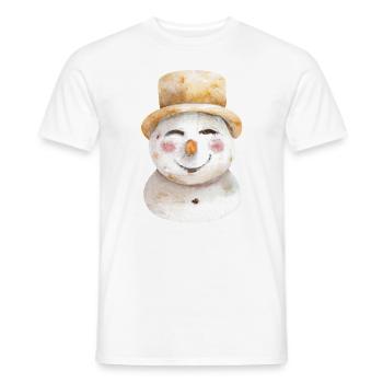 Tête de bonhomme de neige Rétro - T-shirt homme - blanc - Devant - AI Model Male 178 dark (178cm)