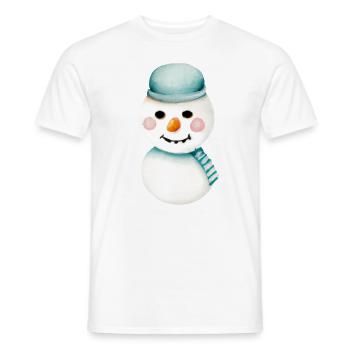 Retro Snowman Head - Men's T-Shirt - white - Front - AI Model Male 178 dark (178cm)