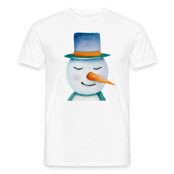 Snowman Head - Men's T-Shirt - white - Front - AI Model Male 178 dark (178cm)
