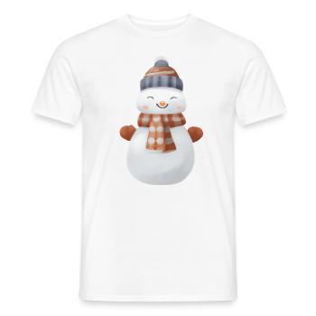 Vintage snowman with scarf - Men's T-Shirt - white - Front - AI Model Male 178 dark (178cm)