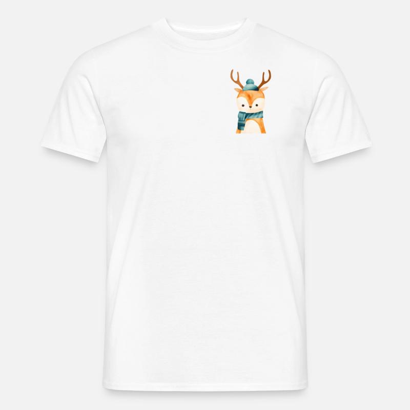 Hirsch Brusttasche - Männer T-Shirt - Weiß