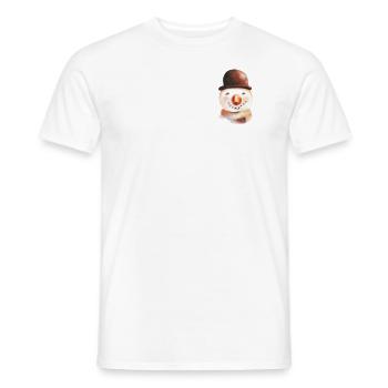 Schneemann Gesicht Retro Winter Brusttasche - Männer T-Shirt - Weiß - Vorne - AI Model Male 178 dark (178cm)