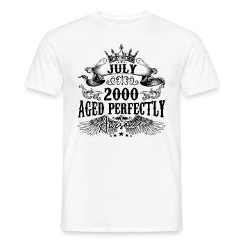 2000 | Juli Aged Perfectly 2000 Geburtstagsgeschenk - Männer T-Shirt - Weiß - Vorne - AI Model Male 178 dark (178cm)