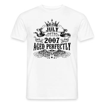 2007 | July Aged Perfectly 2007 birthday gift - Men's T-Shirt - white - Front - AI Model Male 178 dark (178cm)