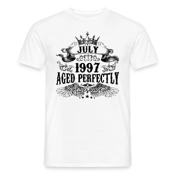 1997 | Juli Aged Perfectly 1997 Geburtstagsgeschenk - Männer T-Shirt - Weiß - Vorne - AI Model Male 178 dark (178cm)