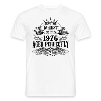 1976| August Aged Perfectly 1976 Geburtstagsgeschenk - Männer T-Shirt - Weiß - Vorne - AI Model Male 178 dark (178cm)
