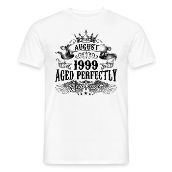 1999 | August Aged Perfectly 1999 Geburtstagsgeschenk - Männer T-Shirt - Weiß - Vorne - AI Model Male 178 dark (178cm)