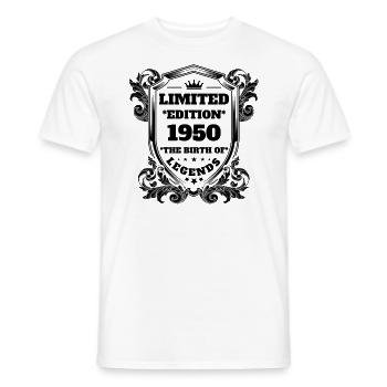 1950 - Men's T-Shirt - white - Front - AI Model Male 178 dark (178cm)