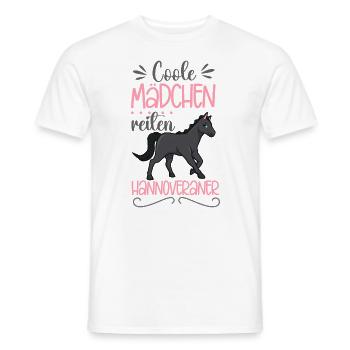 Coole Mädchen reiten Hannoveraner - Männer T-Shirt - Weiß - Vorne - AI Model Male 178 dark (178cm)
