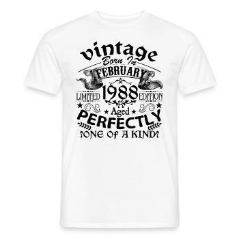 Februar 1988 | Jahrgang 1988 | geboren im Februar - Männer T-Shirt - Weiß - Vorne - AI Model Male 178 dark (178cm)