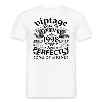 Februar 1998 | Jahrgang 1998 | geboren im Februar - Männer T-Shirt - Weiß - Vorne - AI Model Male 178 dark (178cm)