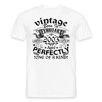 Februar 2003| Jahrgang 2003 | geboren im Februar - Männer T-Shirt - Weiß - Vorne - AI Model Male 178 dark (178cm)