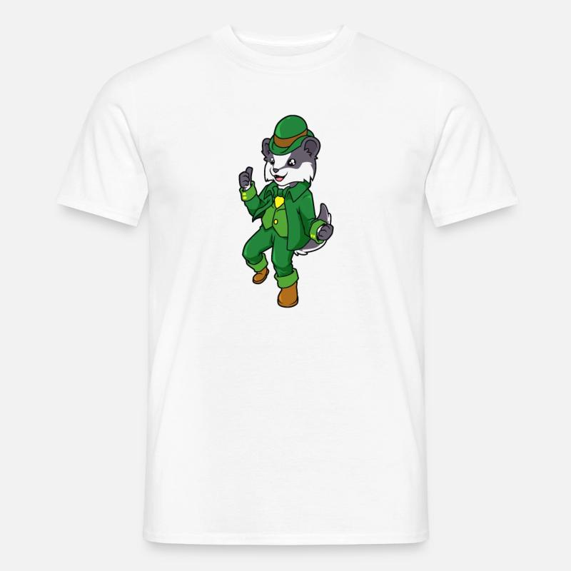Dachs Leprechaun - St Patricks Dachs - Männer T-Shirt - Weiß