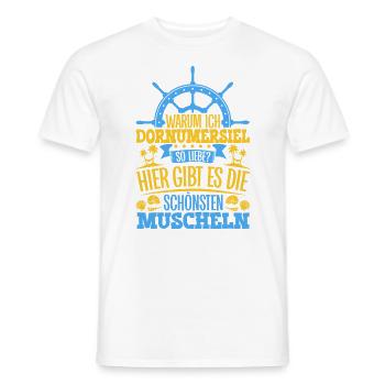 Schöne Muscheln - Warum ich Dornumersiel so liebe - Männer T-Shirt - Weiß - Vorne - AI Model Male 178 dark (178cm)