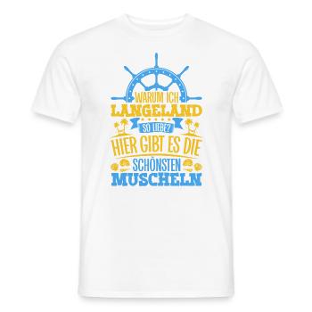 Schöne Muscheln - Warum ich Langeland so liebe - Männer T-Shirt - Weiß - Vorne - AI Model Male 178 dark (178cm)