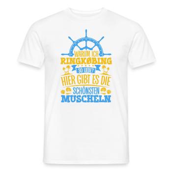 Schöne Muscheln - Warum ich Ringkøbing so liebe - Männer T-Shirt - Weiß - Vorne - AI Model Male 178 dark (178cm)