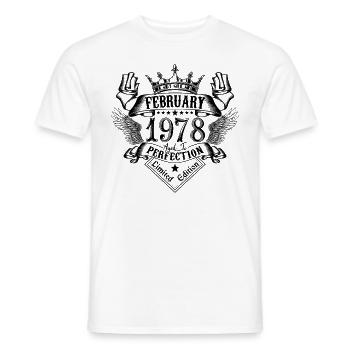 Jahrgang Februar 1978 Februar 1978 geboren im Februar - Männer T-Shirt - Weiß - Vorne - AI Model Male 178 dark (178cm)