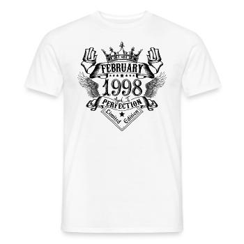 Vintage Février 1998 Février 1998 né en Février - T-shirt homme - blanc - Devant - AI Model Male 178 dark (178cm)