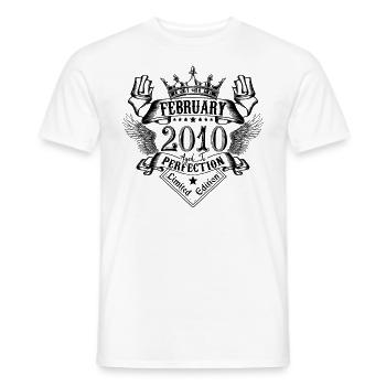Vintage Février 2010 Février 2010 né en Février - T-shirt homme - blanc - Devant - AI Model Male 178 dark (178cm)