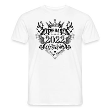 Vintage Février 2022 Février 2022 né en Février - T-shirt homme - blanc - Devant - AI Model Male 178 dark (178cm)