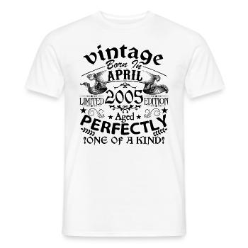 April 2005 | Jahrgang 2005 | geboren im April - Männer T-Shirt - Weiß - Vorne - AI Model Male 178 dark (178cm)