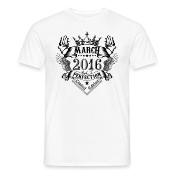 Vintage Mars 2016 Mars 2016 né en Mars - T-shirt homme - blanc - Devant - AI Model Male 178 dark (178cm)
