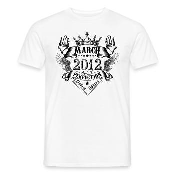 Vintage Mars 2012 Mars 2012 né en Mars - T-shirt homme - blanc - Devant - AI Model Male 178 dark (178cm)