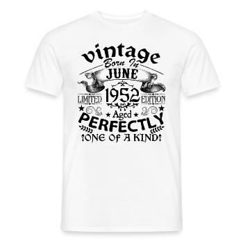 Juni 1952 | Jahrgang 1952 | geboren im Juni - Männer T-Shirt - Weiß - Vorne - AI Model Male 178 dark (178cm)