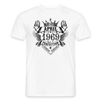 Jahrgang April 1969 April 1969 geboren im April - Männer T-Shirt - Weiß - Vorne - AI Model Male 178 dark (178cm)